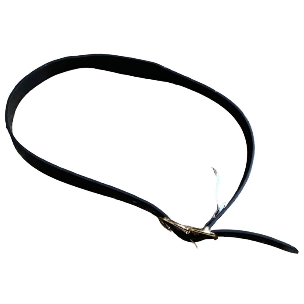 Womens Belt W/ Gold Closure Buckle And 5 Adjustable Openings-Black-Small